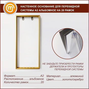 Настенное основание для перекидной системы А2 альбомное на 20 рамок